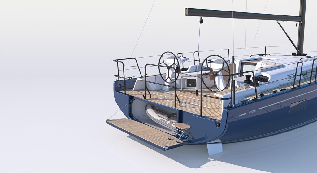 new benneteau first 44 sailboat stern